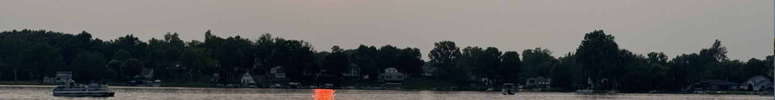pontoon ride at sunset banner