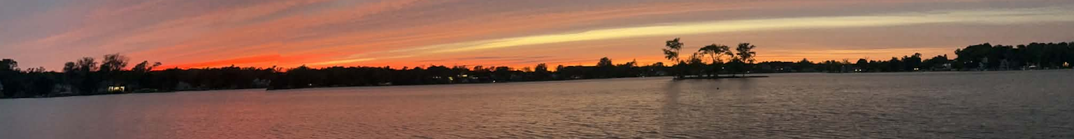 sunrise over the water banner